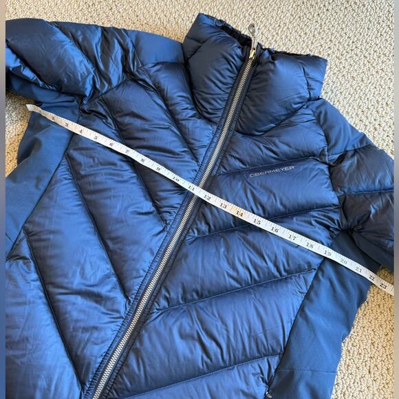 Obermeyer Women’s Ion Stretch Blue Puffer Jacket Size Large Down Goose Insulated - Picture 7 of 11